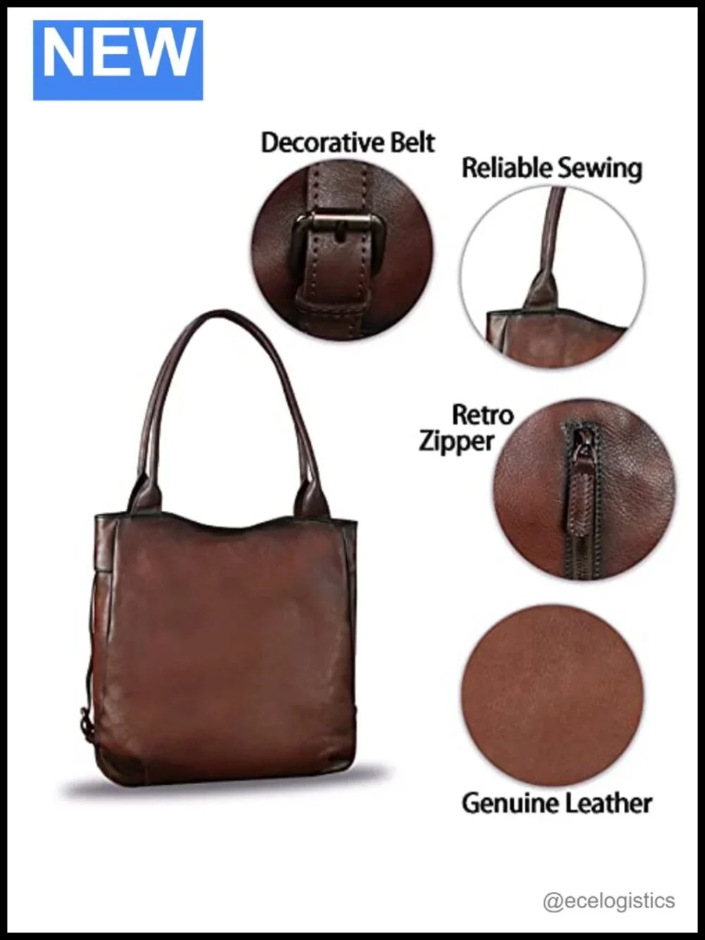 Genuine Leather Shoulder Bag Handmade Vintage Crossbody Tote Purse